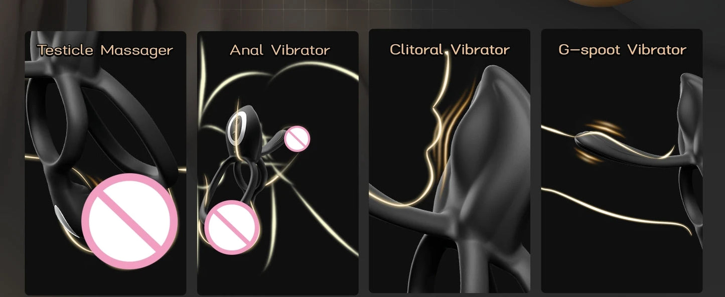 Kushor 4-in-1 Vibrating Cock Ring