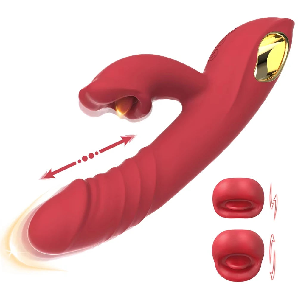 3-in-1 Thrusting Big Dildo Rabbit Vibrator
