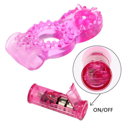 Crystal Butterfly Vibrating Cock Ring