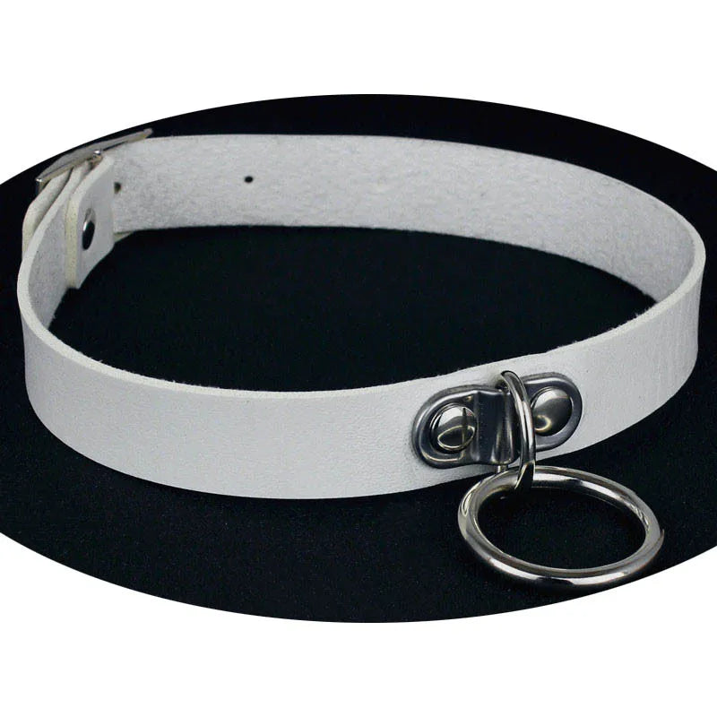 Gothic Leather Heart Collar & Leash Set
